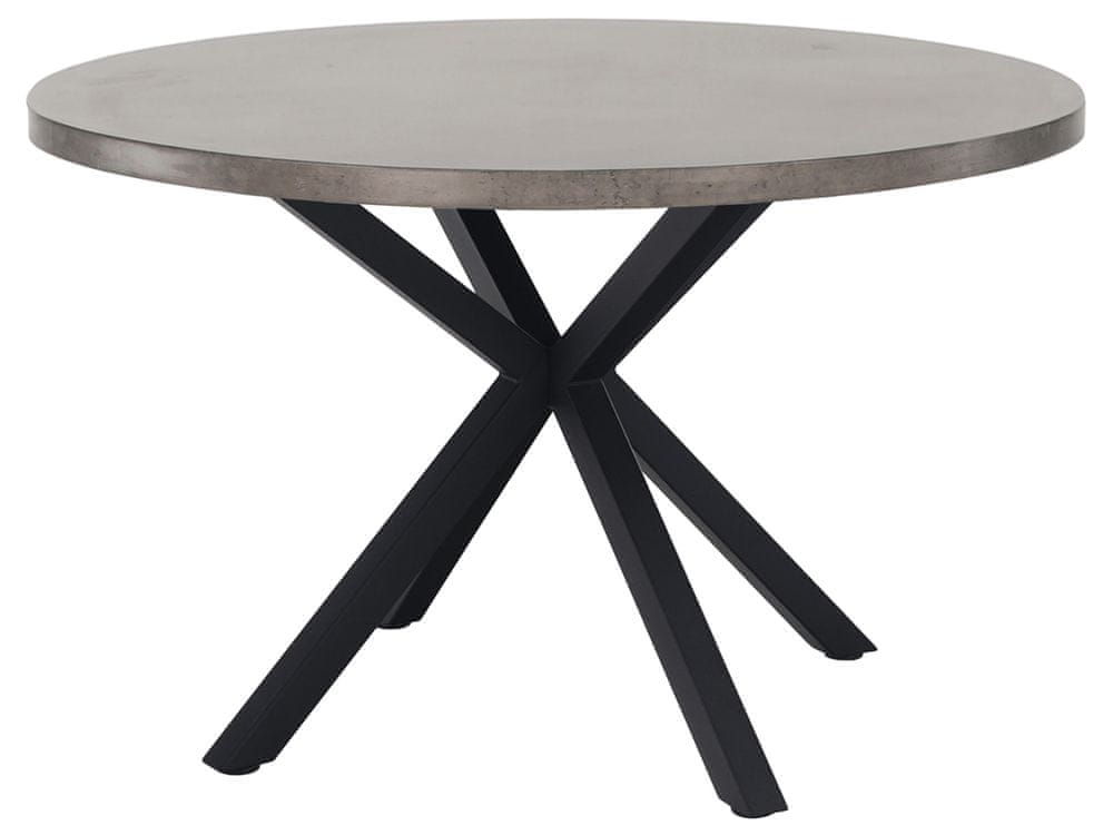 KONDELA Okrúhly jedálenský stôl Medor - betón / čierna